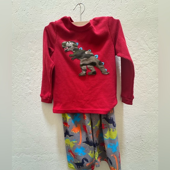 Carter's Other - Carter's Red and Gray Dinosaur Pajama Set